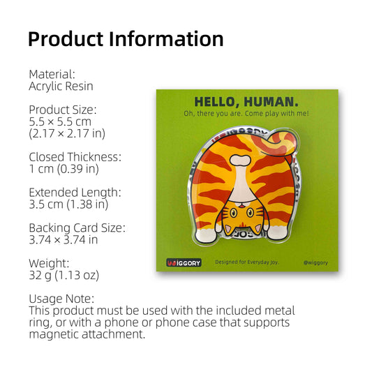 Orange Tabby Cat Magnetic Phone Stand