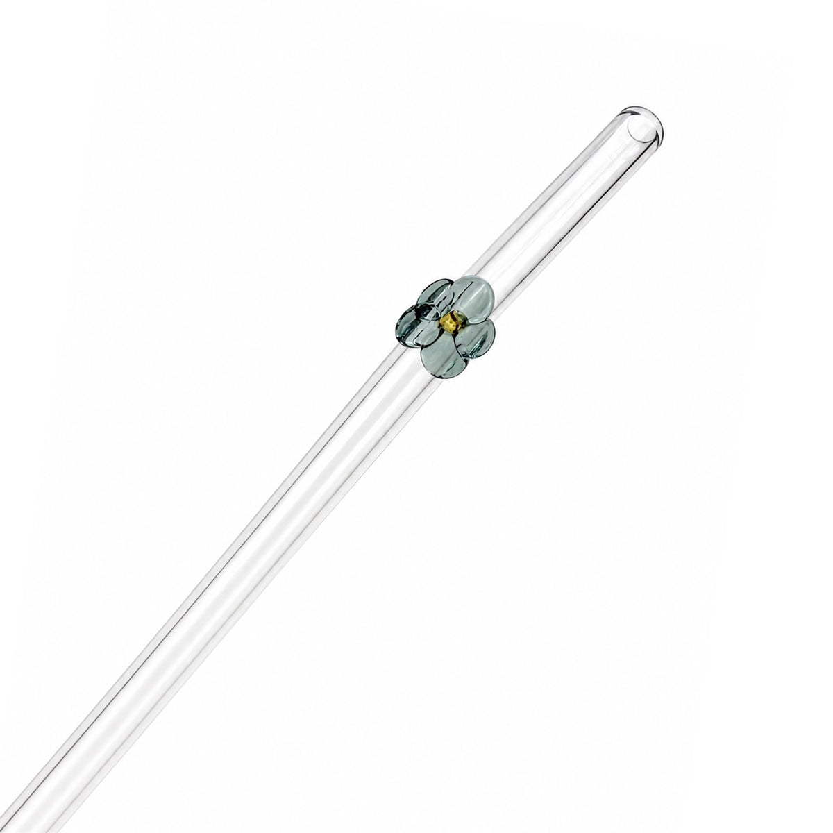 Colorful Flower Glass Straw