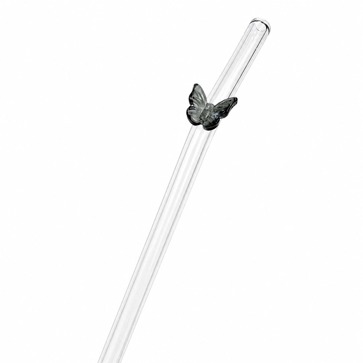 Colorful Butterfly Glass Straw