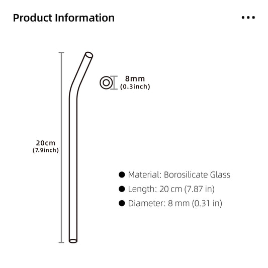 Colored Bent Glass Straw