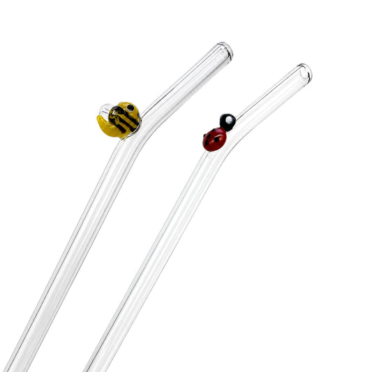 Bee &amp; Ladybug Glass Straw