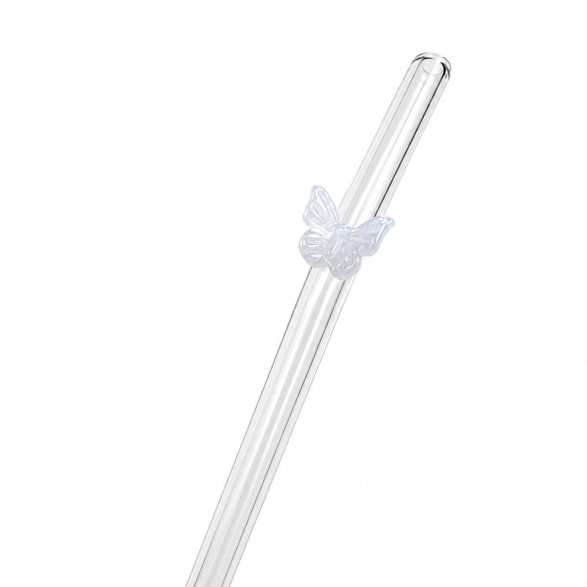 Colorful Butterfly Glass Straw
