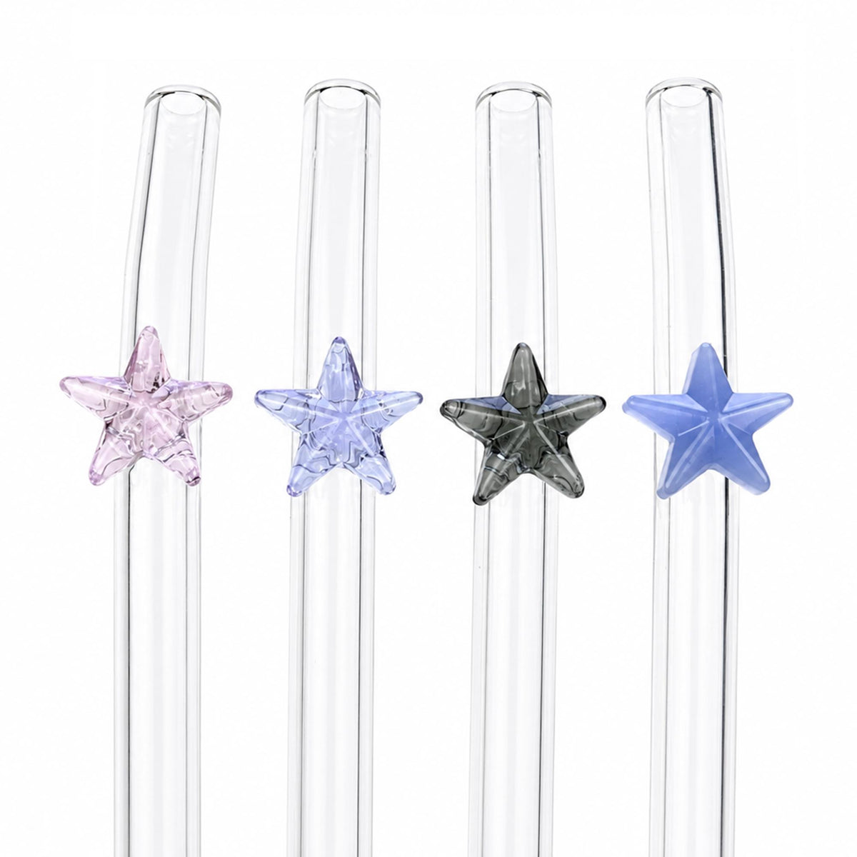 Colorful Star Glass Straw