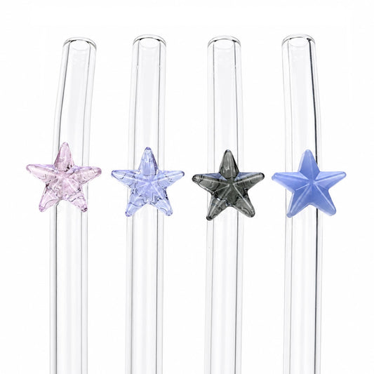 Colorful Star Glass Straw