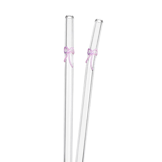 Ribbon-Tie Glass Straw