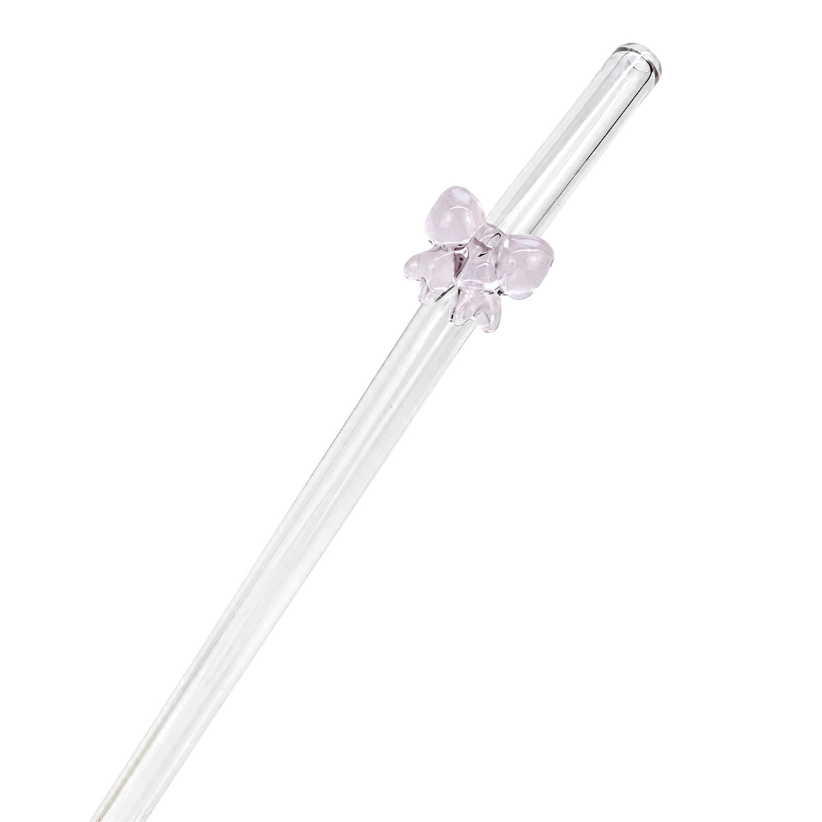 Colorful Bow Glass Straw