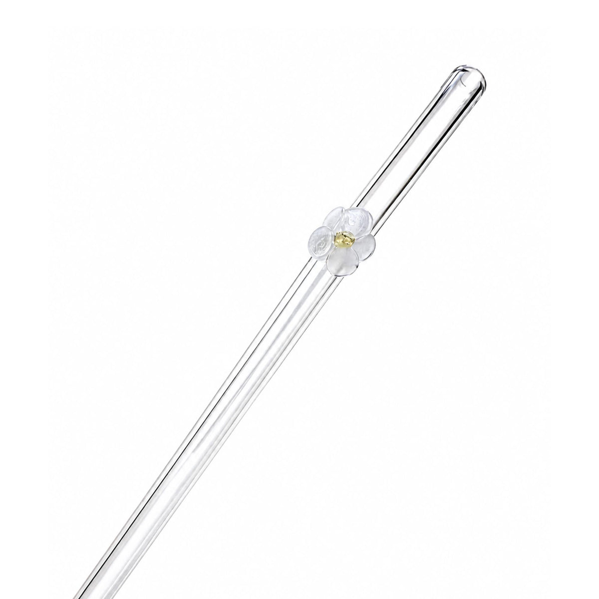 Colorful Flower Glass Straw