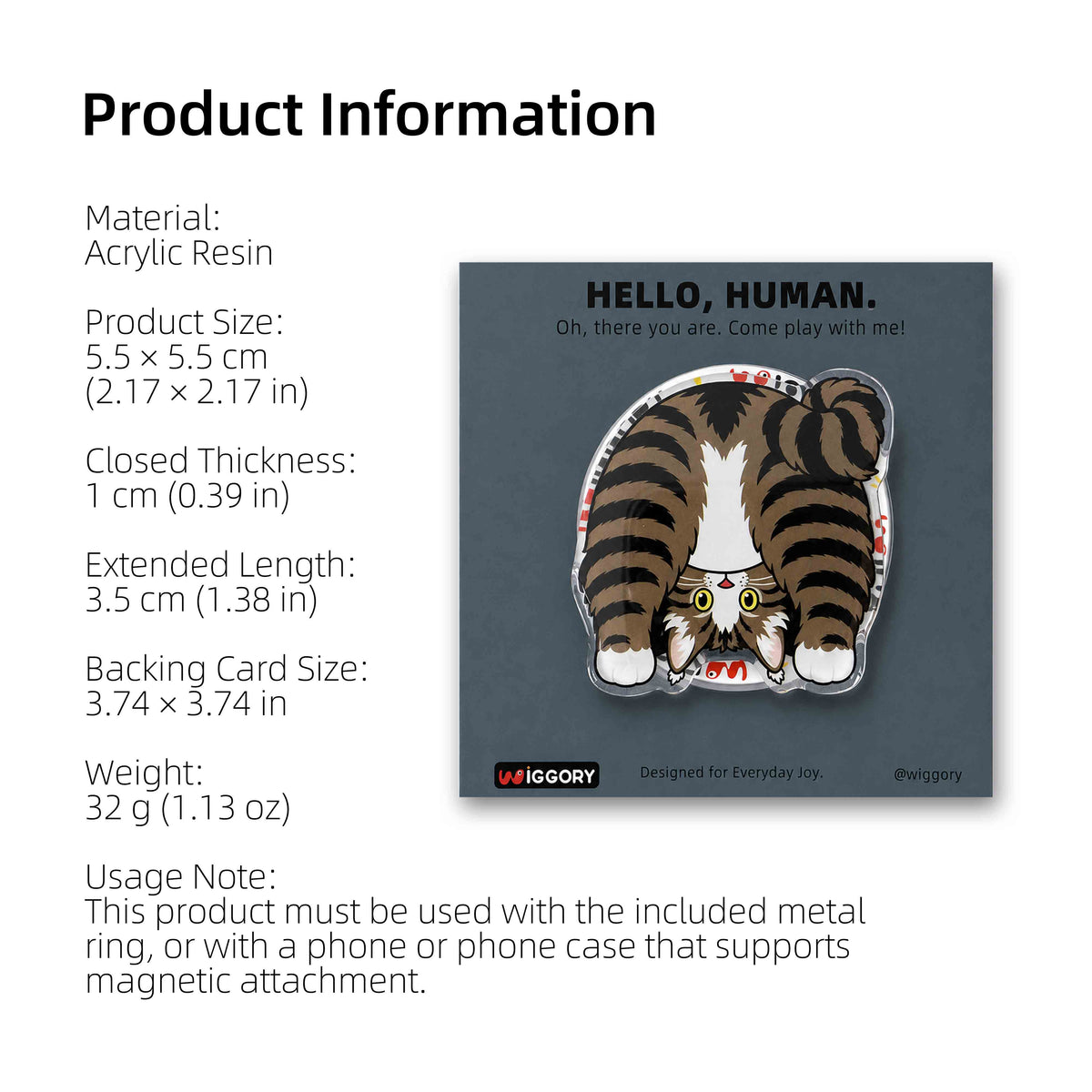 Brown Maine Coon Magnetic Phone Stand