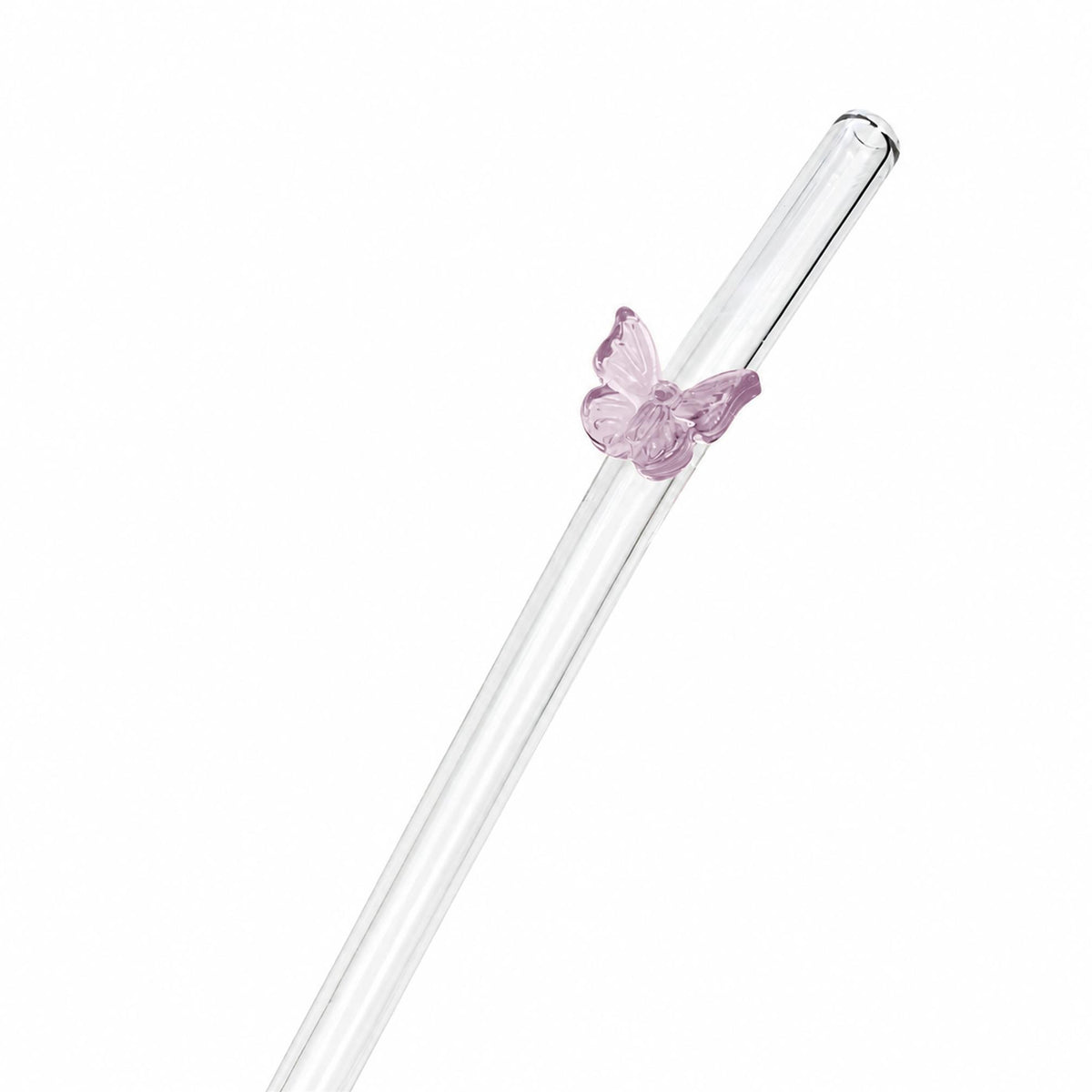 Colorful Butterfly Glass Straw