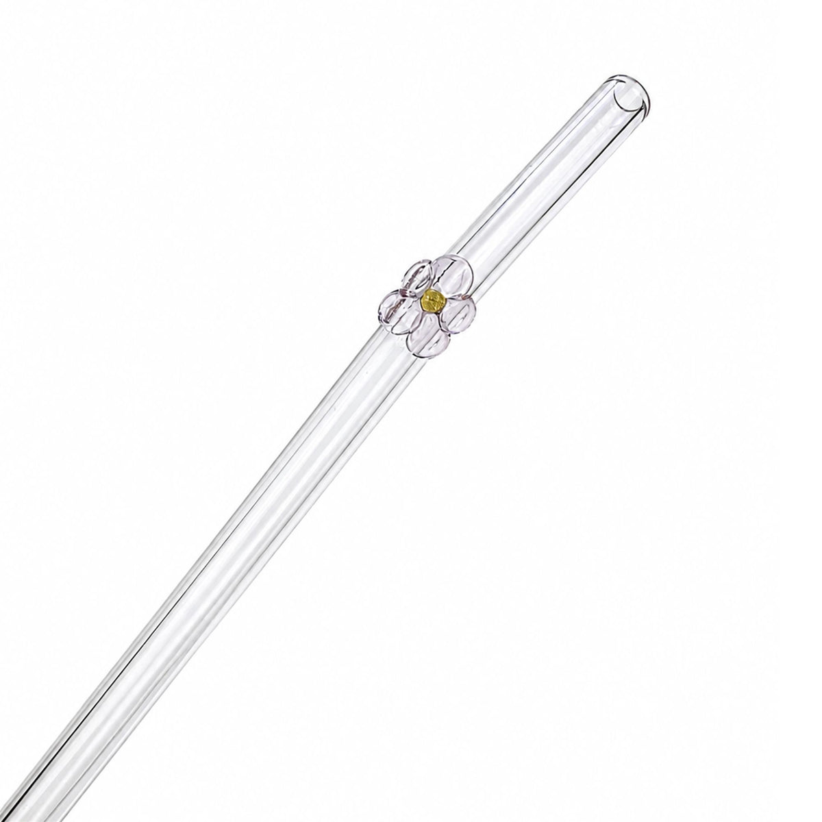 Colorful Flower Glass Straw