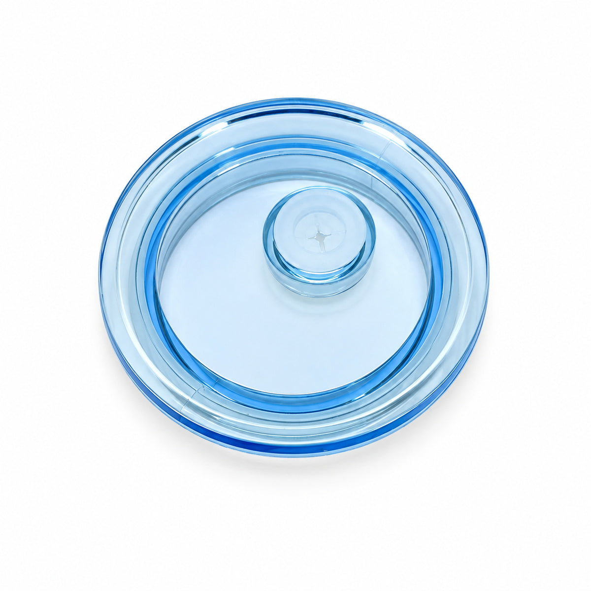 Blue replacement tumbler lid with straw hole