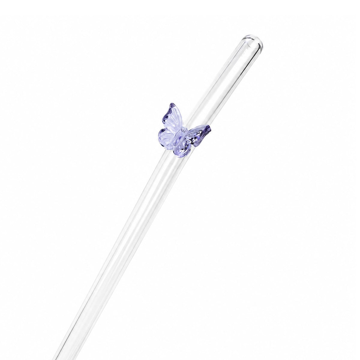 Colorful Butterfly Glass Straw