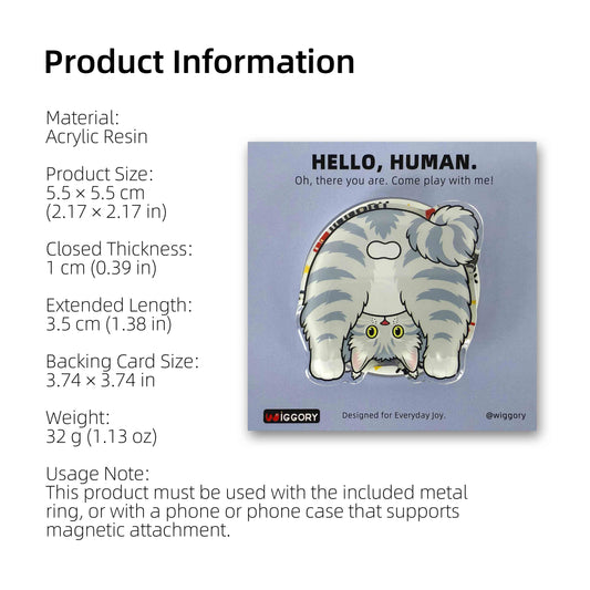 Blue Gray Maine Coon Magnetic Phone Stand