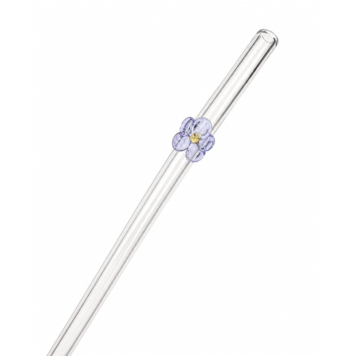 Colorful Flower Glass Straw