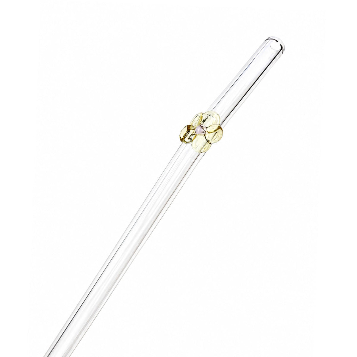 Colorful Flower Glass Straw