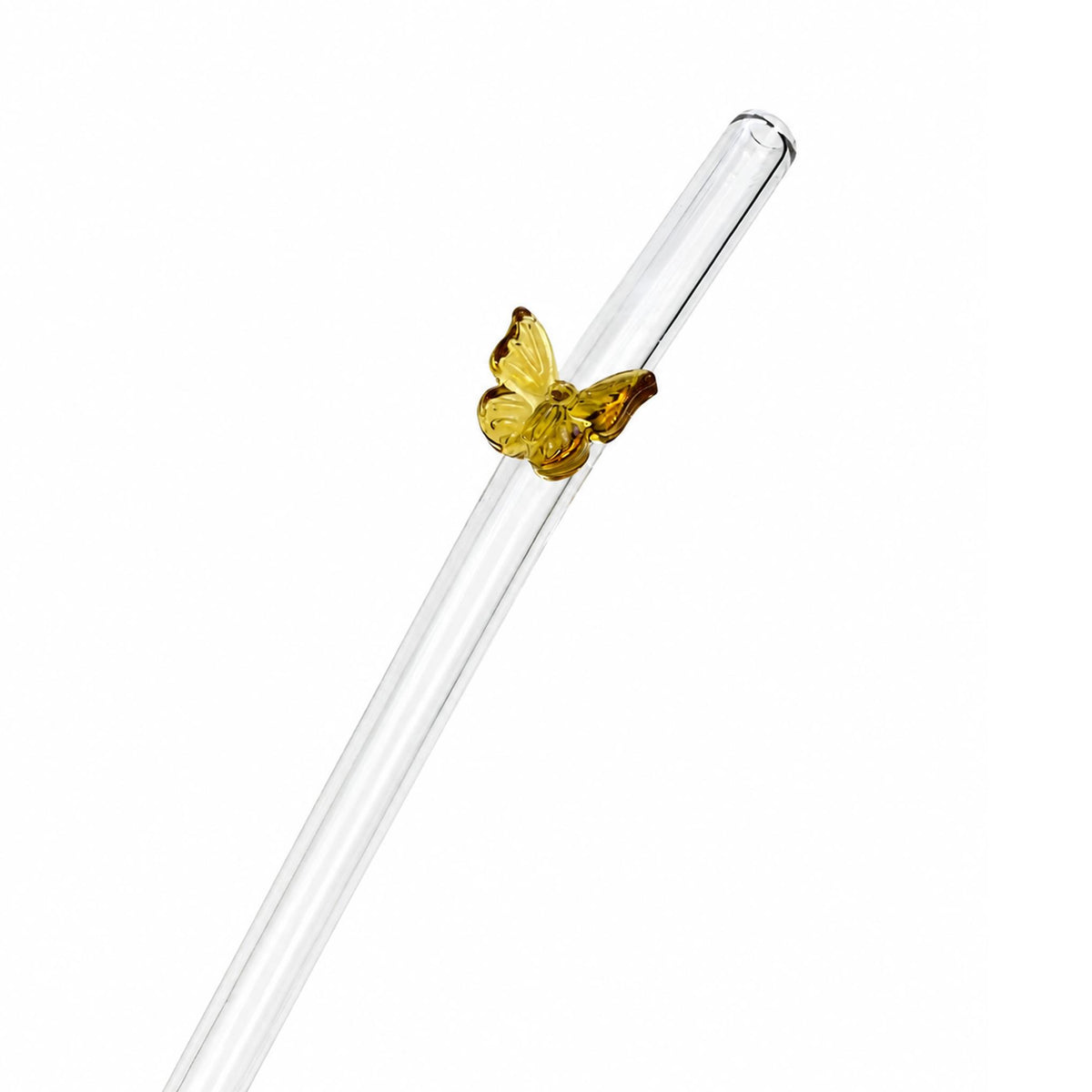 Colorful Butterfly Glass Straw