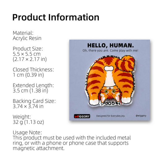 Orange Maine Coon Magnetic Phone Stand