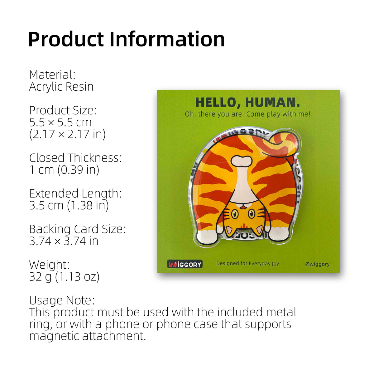 Orange Tabby Cat Magnetic Phone Stand