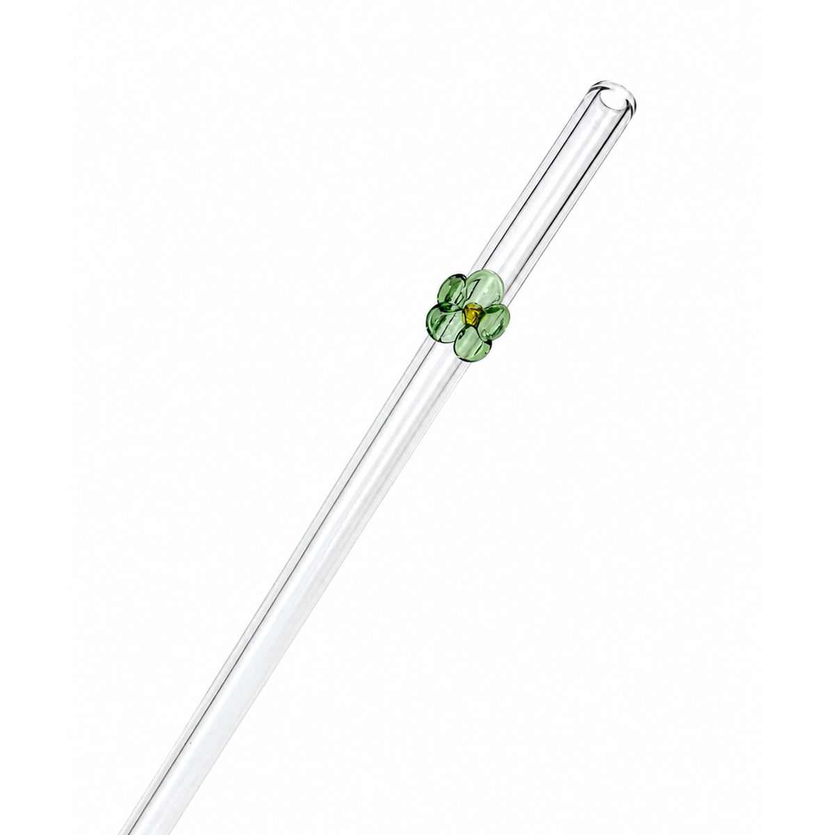 Colorful Flower Glass Straw
