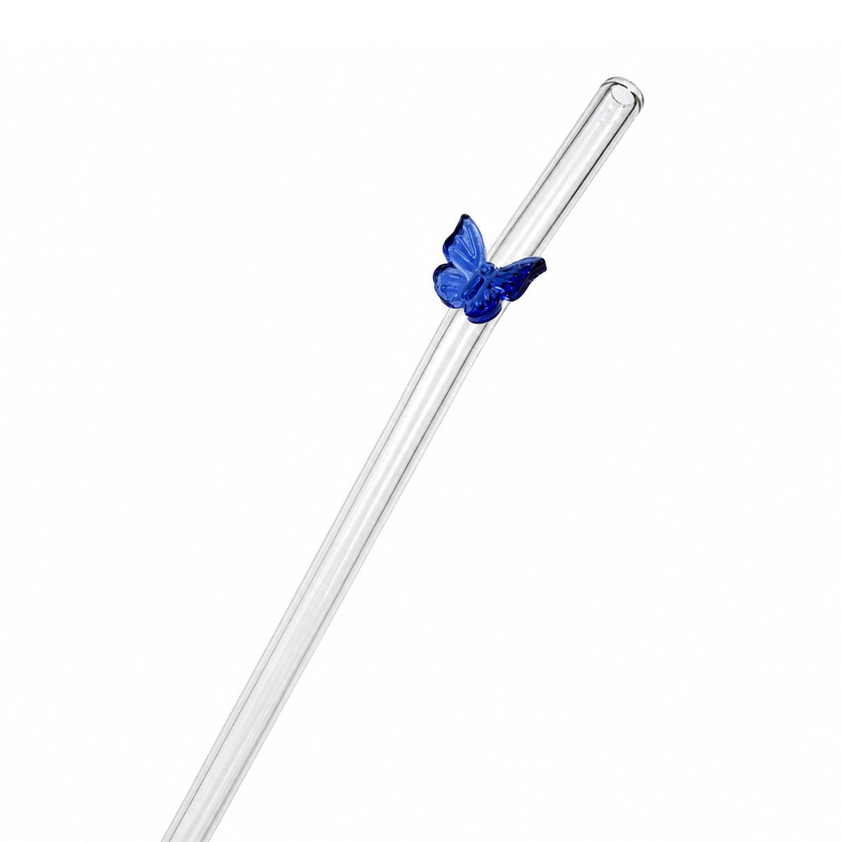 Colorful Butterfly Glass Straw