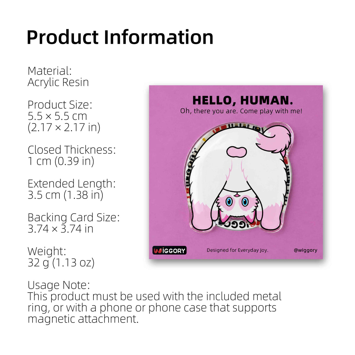 Pink Ragdoll Cat Magnetic Phone Stand
