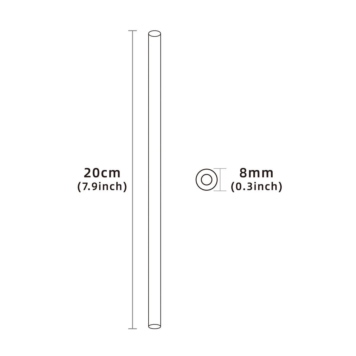 Colored Straight Glass Straw